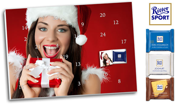 Foto Adventskalender mit Ritter-Sport®-Schokolade